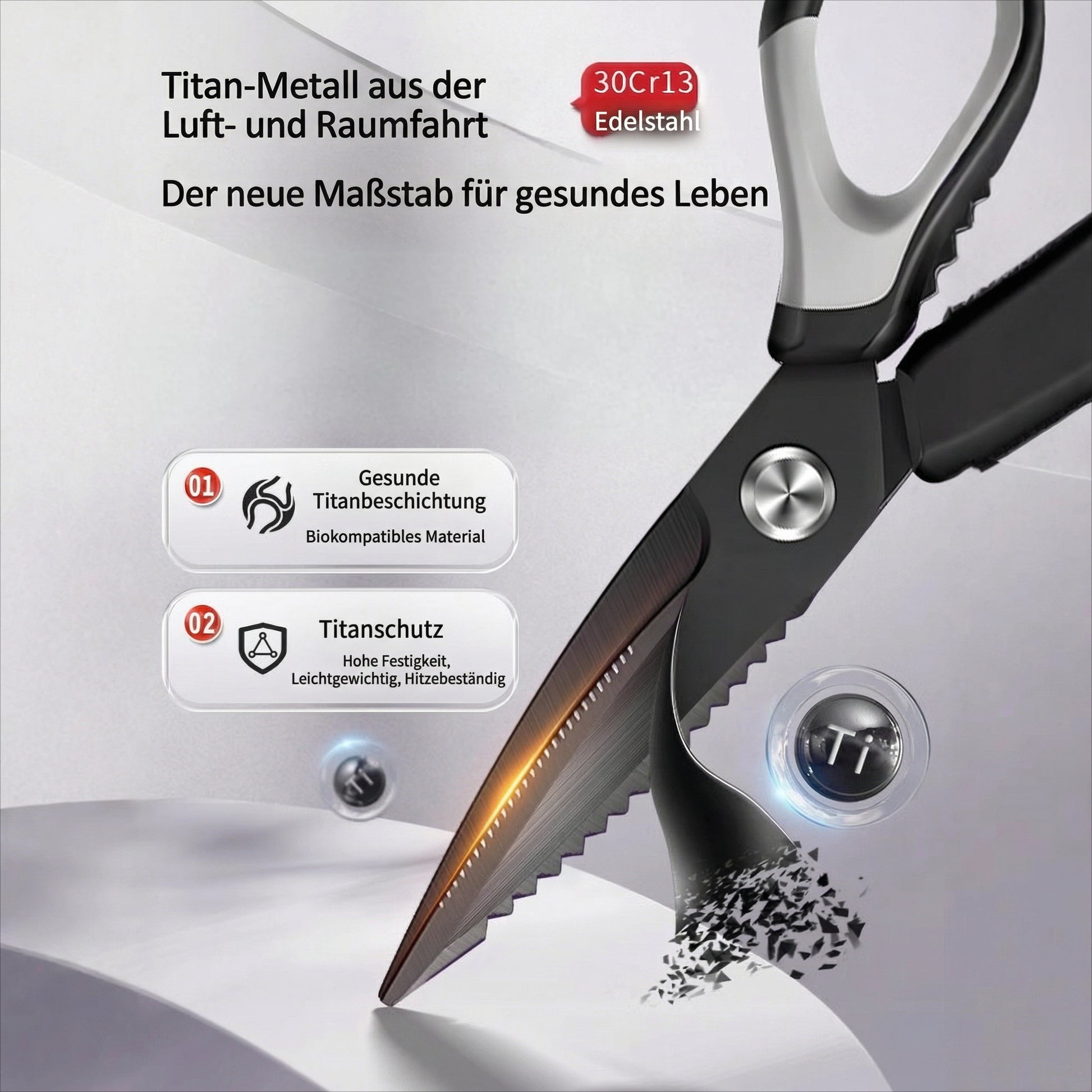 Küchenschere aus titanbeschichtetem Edelstahl