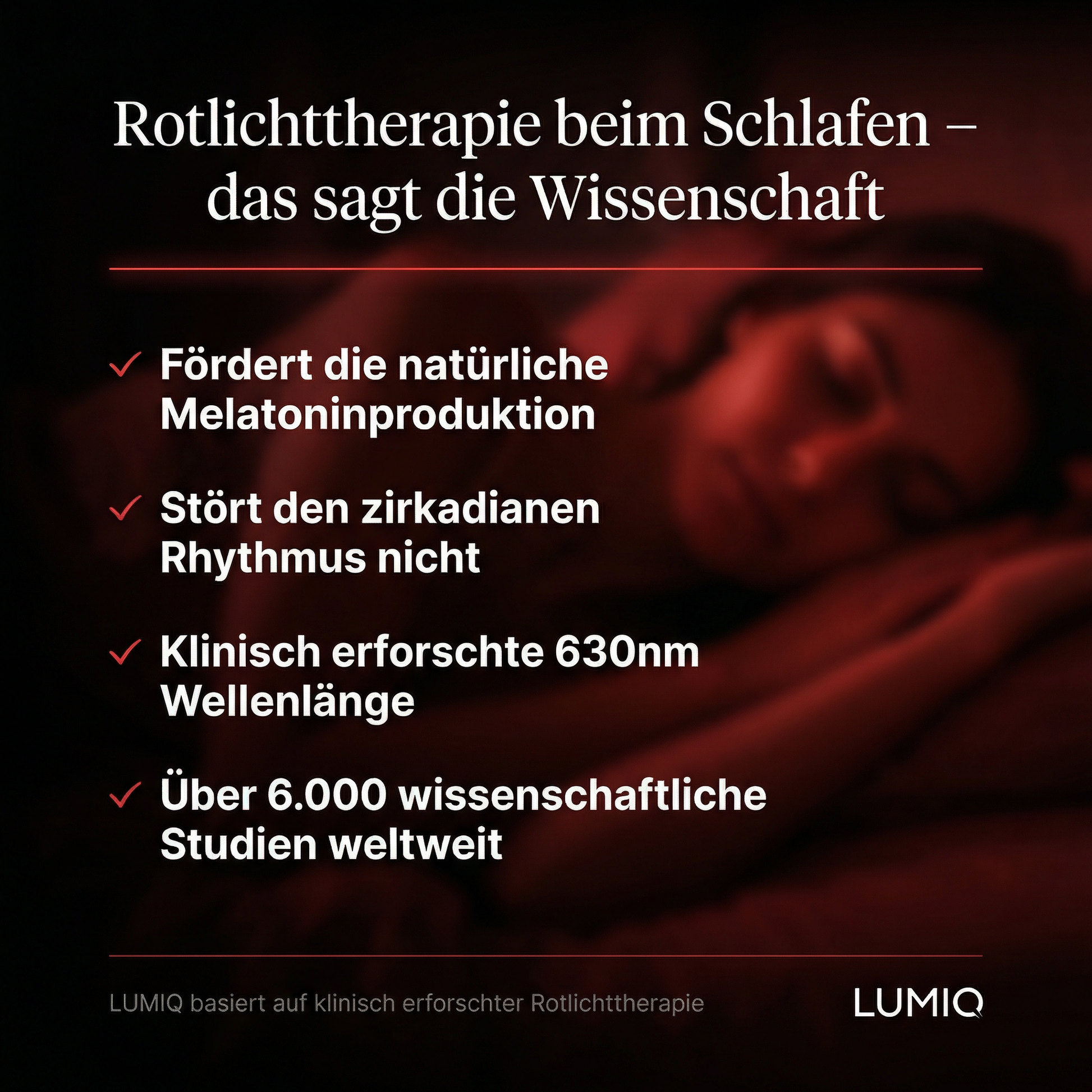 LUMIQ – Rotlicht & White Noise für den Schlaf den Du verdienst